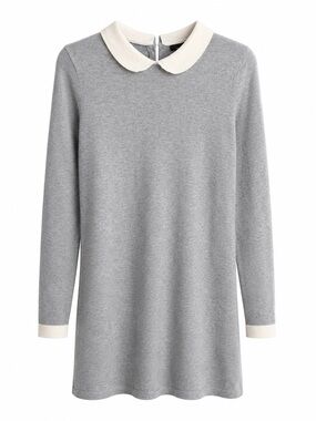 Forever 21 Grey Knit Peter Pan Collar Mini Dress Size S